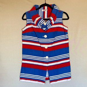 1960s Robin D Sportswear Sleeveless Button Down Cowlneck